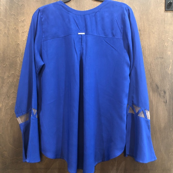 Blue Viscose Polyester Blouse - Picture 3 of 6